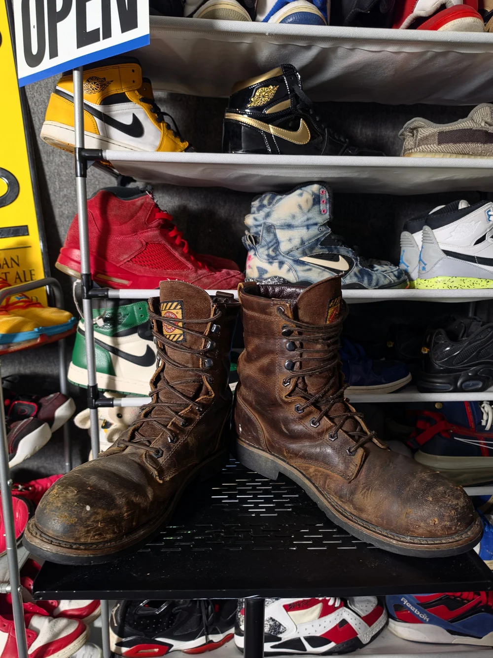 🔥 Justin Boots Brown Leather Lace-Up Work Boots Men Size 10 EE